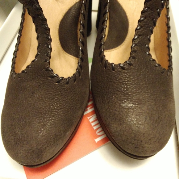 Leather T Strap Wedges - Picture 6 of 13